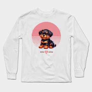 Rottweiler Puppy | Proud Dog Mom Long Sleeve T-Shirt